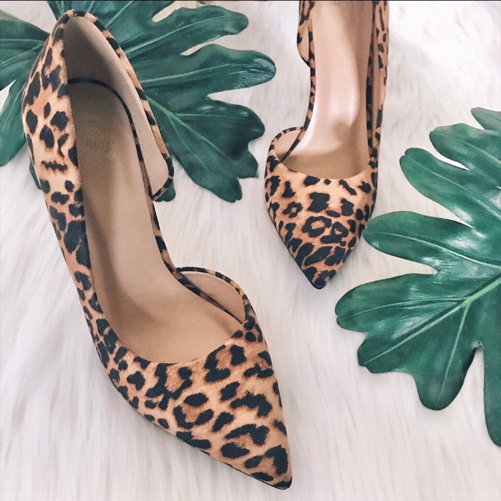 Leopard Pumps, Leopard Print D’Orsay Shoes Suede - Picture 2 of 6